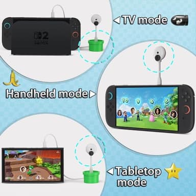 Coolwee Camera for Nintendo Switch 2 (2025), 720P HD Video Camera, Privacy Sliding Lens Cover, ABS White and Green Color - Image 6