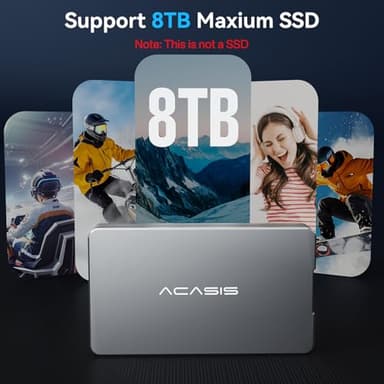 ACASIS 40Gbps M.2 NVMe SSD Enclosure, Tool Free Installation, NVMe Enclosure for M1/M2/ Pro/Max,Compatible with USB4/3.2/3.1/3.0/2.0, Support 2280/2260/2242/2230 B+M M-Key (TBU401) - Image 7