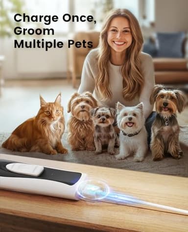 oneisall Low-Noise Dog Paw Trimmer with LED Light, Paw Trimmer for Dogs &Cats 0.8inch/20mm Wide Blade, 35dB Cordless Electric Pet Paw Grooming Clippers for Paws, Ears, Face, Rump - Image 7