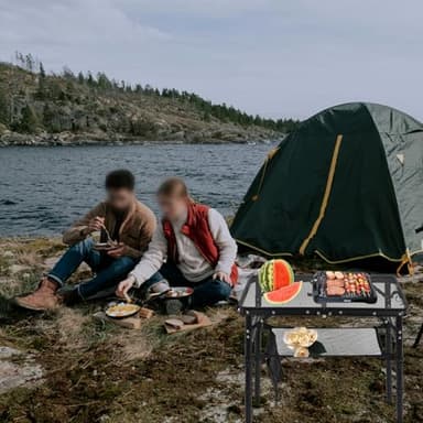 Geastsheng Folding Lightweight Aluminum Portable Grill Table for Outdoor Cooking, Camping, and BBQ - Adjustable Height, Durable Construction, 66lbs Capacity, Compact Design with Storage Bag - Image 9