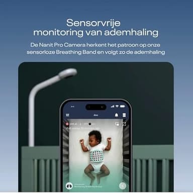 Nanit Breathing Wear Band – Works with Nanit Pro Baby Monitor to Track Breathing Motion Sensor-Free, Like Your Hand On Their Heart from Anywhere, 100% Cotton, Size Large, 3-24 Months, Pebble Grey - Image 8