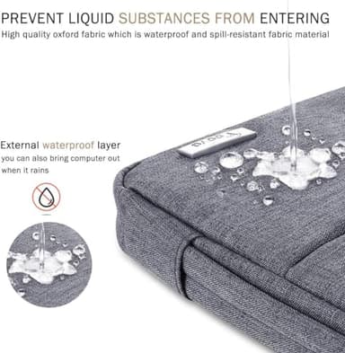 Voova 14 15 Inch Laptop Sleeve Case, Waterproof Computer Bag Cover Compatible with MacBook Air 15 M2/M3/M4 2022-2025, MacBook Pro 15, Hp chromebook 14, 14-15” Dell Lenovo Acer Asus, Grey - Image 4