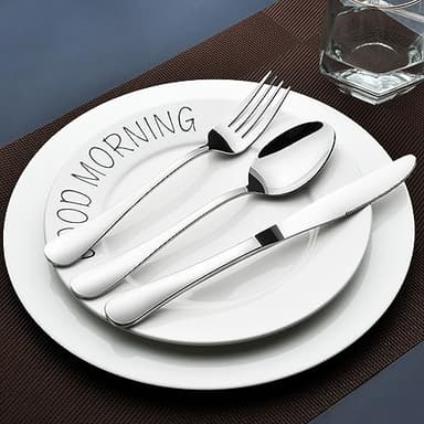 Silverware Set for 8, 40 Piece Heavy Duty Stainless Steel Flatware Utensils Cutlery Set Including Steak Knife Fork and Spoon, Dishwasher Safe, Gift Package for Wedding Housewarming - Image 8