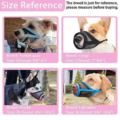LUCKYPAW Dog Muzzle, Mesh Muzzle for Small Medium Dogs, Soft Mouth Cover to Prevent Biting Chewing, Drinkable Breathable Adjustable Puppy Mouth Guard(Pink, S) - Image 4
