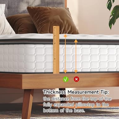 Vesgantti Twin Mattress, 12 Inch Hybrid Twin Size Mattress in a Box, Single Bed Pillow Top Mattresses, Foam and Pocket Coils Innerspring Mattresses, Pressure Relief, Medium Firm Feel - Image 6