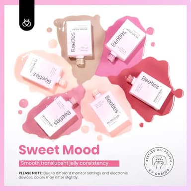 Beetles Nude Pink Gel Nail Polish Set, 6 Colors 15ML Light Pink Jelly Gel Nail Polish Kit Neutral Sheer Full Size Translucent Nail Concealer Soak Off UV Manicure Salon Colorful Bottle Gift for Women - Image 2