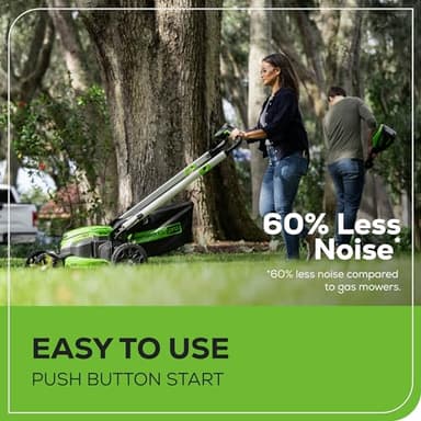 Greenworks 60V 25” Cordless (Self-Propelled) Lawn Mower (LED Lights + Aluminum Handles), 2 x 4.0Ah Batteries and Dual Port Rapid Charger - Image 8
