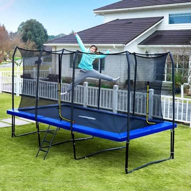 Zupapa 1500LBS Weight Capacity Rectangle Trampoline 10x17FT 9X15FT 8X14FT Outdoor Square Gymnastics Trampolines with Basketball Hoops for Kids Adults Long Large Big Rectangular Tumbling Trampolin - Image 5