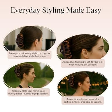 Kitsch Octopus Claw Clips for Women - Cute & Stylish Hair Clips for Everyday Use, Octopus Claw Clip for Thick Hair - Black & Tortoise, 2pcs - Image 6