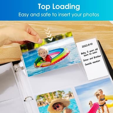 MaxGear 30 Pack 4 x 6 Photo Sleeves for 3 Ring Binder, Heavy-Duty Archival Photo Page Protectors Holds 180 Pictures 3-Pocket Clear Picture Album Refill Pages - Image 7