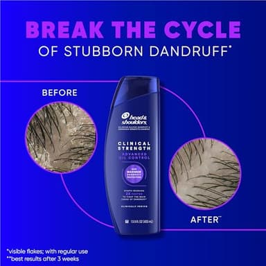 Head & Shoulders Clinical Dandruff Shampoo Twin Pack, Prescription Strength, Oil & Flake Control, Seborrheic Dermatitis Relief, Citrus, 13.5 Fl Oz Each (Set of 2) - Image 4