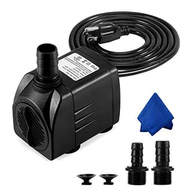 CWKJ Fountain Pump, 400GPH Submersible , Durable 25W Outdoor Water Pump with 6.5ft Power Cord, 3 Nozzles for Aquarium, Pond, Fish Tank, Water Pump Hydroponics, Backyard Fountain - Image 1