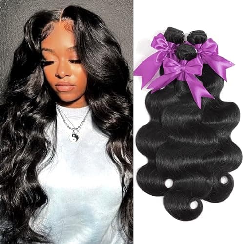 BEANATASHA 12A Human Hair Bundles 16 18 20 Inch Body Wave Bundles Human Hair 100% Unprocessed Brazilian Virgin Weave 3 Bundles Deals - Image 1