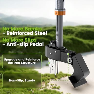 SOOTFRO Weed Puller Tool - Stand Up Weed Puller with 4-Claw Steel Head, 39"-46" Retractable Handle & Easy-Eject Mechanism for Dandelions, Clover & More, No Bending or Kneeling - Image 3