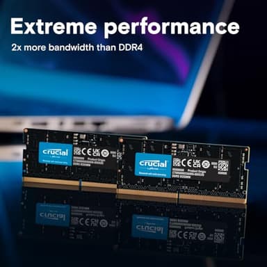 Crucial 128GB Kit (2X64GB) DDR5 RAM 5600MHz (or 5200MHz or 4800MHz) Laptop Memory Kit, SODIMM 262-Pin, Compatible with Latest Intel Core Ultra and AMD Ryzen 8000 & Above – CT2K64G56C46S5 - Image 2