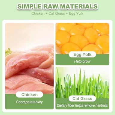 Dylan's cabin Cat Grass Teething Cube Treats - Natural Freeze Dried Edible Cat Chew Toy for Teeth Cleaning and Hairball Removal(80g) - Image 2