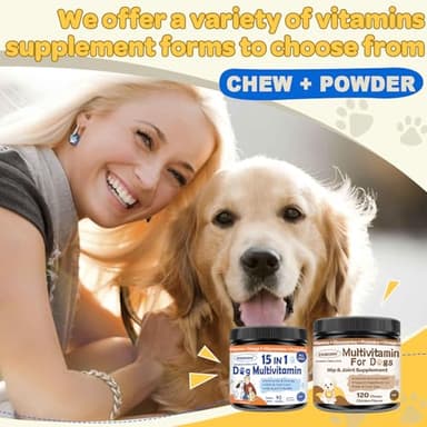 Dog Multivitamin with Probiotics - Dog Vitamins and Supplements - Multivitamin for Dogs with Glucosamine, Omega 3 and Probiotics for Dogs Digestive Health, Immunity, Joint, Hip, Skin and Coat - Image 8