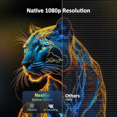 NexiGo PJ40 (Gen 3) Projector with WiFi and Bluetooth, D65 Calibrated, Native 1080P, 4K Supported, Projector for Outdoor Movies, 20W Speakers, Home Theater, Compatible w/TV Stick, iOS, Android - Image 2