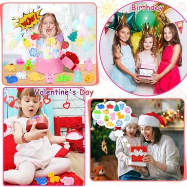 36PCS Mochi Squishy Toys for Kids Party Favors Birthday Goody Bags Fruit Mochi Squishies Kawaii Squishy Toys Stress Relief Toy Classroom Prize Treasure Box Reward Easter Egg Fillers Valentine Day Gift - Image 4