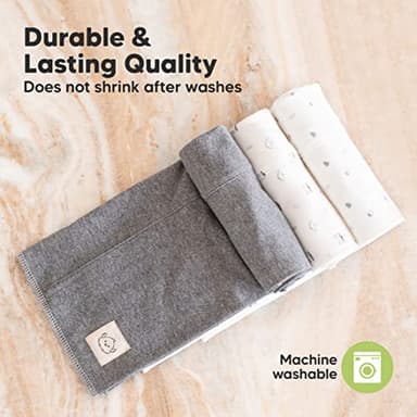 Organic Burp Cloths Baby Boy, Girl - 6-Pack Large Cotton Burping Cloths for Babies, Spit Up Rags, Super Absorbent, Ultra Soft Newborn Rag, Gender Neutral, Machine Washable, Durable (Neutrals) - Image 6