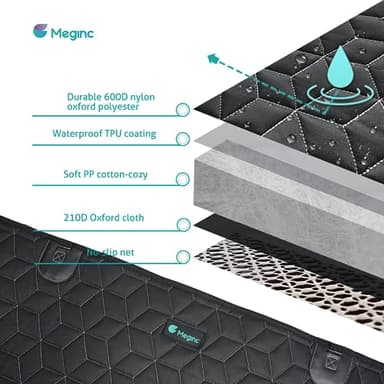 Meginc Bench Dog Car Seat Covers for SUV, Waterproof RAV4 Dog Seat Cover for Back Seat Heavy Duty Nonslip Back Seat Cover Protector for Rav4/Honda CR-V/Subaru CrossTrek/Mazda CX5/Hyundai Tuscon - Image 5