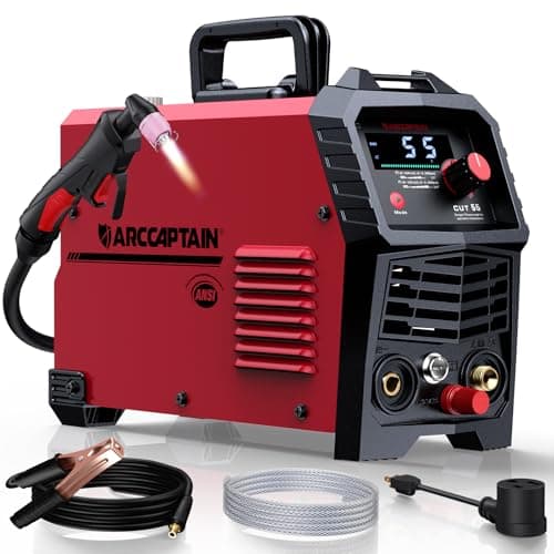 ARCCAPTAIN 55A Plasma Cutter, Large LED Display, Non-Touch Pilot ARC Plasma Cutting Machine, 120/240V Dual Voltage IGBT Inverter, 1/2" Clean Cut, Post Flow, 2T/4T, for Beginners DIY - Image 1