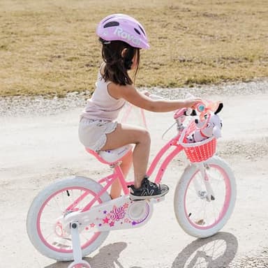 RoyalBaby Stargirl Kids Girls Bike Bicycle with Basket Training Wheels Kickstand 16 Inch Pink - Image 13