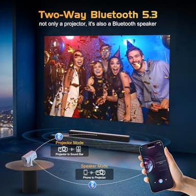 【Netflix Officially Licensed】TMY Projector with Built in Apps, 1080P Movie Projector with WiFi and Bluetooth, Electric Focus & Auto Keystone, 270° Rotatable Outdoor Projector for Phone/PC/HDMI/USB - Image 6