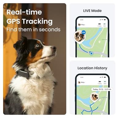 Tractive Smart Dog GPS Tracker | Live Pet Tracker with Virtual Fence | Vital Sign Monitoring of Heart & Respiratory Rate | Bark Monitoring | Dog Collar Attachment (Black) - Image 2