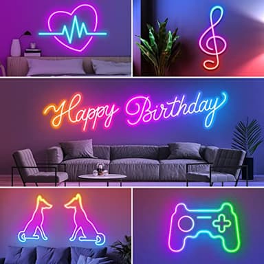 AILBTON 20Ft Neon Rope Lights,Flexible Led Rope Lights Control with App/Remote,Multiple Modes Music Sync Gaming RGB Led Neon Lights for Bedroom Outdoor - Image 4