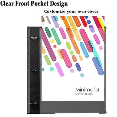 INFUN 1 Inch Telescoping 3 Ring Binder with 8-Tab Dividers, 30 Sheet Protectors and Labels – Compact Binder for Recipes, Documents and Notes, Includes 30 Recipe Cards – Black - Image 5