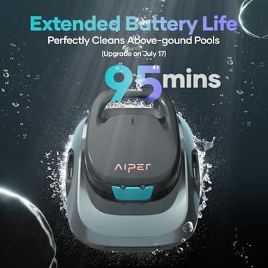 AIPER Cordless Pool Vacuum, Powerful Suction, Smart Self-Parking, 90-Min Runtime, Robotic Vacuum for Above-Ground Pools up to 860 Sq.ft (Renewed) - Image 3