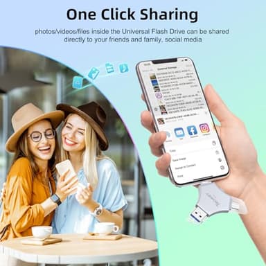 MFi Certified USB 3.0 Flash Drive 128GB for iPhone, 3in1 External Memory Photo Keeper Storage Stick for Picture/Video/Data Saver/Backup, High Speed Thumb/Jump/Hard Drives for iPhone/iPad/Android/PC - Image 5