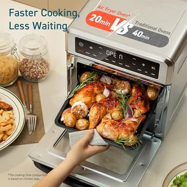 COSORI 11-in-1 Air Fryer Oven , 13Qt Small Footprint Airfryer combo with Rotisserie, Toast, Bake, Roast, Reheat Functions and more, Recipe Book & 6 Accessories Included, Perfect for Small Contertop - Image 5