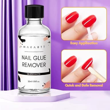Makartt Nail Glue Remover for Press on Nails - 30ML Glueoff Easy Removal Versatile Debonder for Glue on Tips, Regular Polish, Quick Glues and Semi-Cured Sticker DIY Manicure Supply - Image 5