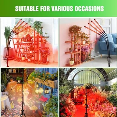 WTINTELL LED Grow Lights for Indoor Plants,LED Plant Grow Light with Stand,Led Full Spectrum,10 Dimmable Levels,3 Modes Timing,Tripod Adjustable 15-72 inch. - Image 5