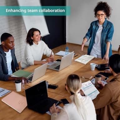 Taja Meeting Notebook for Work Organization - Work notebook with action items, Meeting Minutes Planner Notebook, Perfect Office Supplies for Men & Women - Green - Image 4