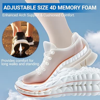4D Cloud Soles Memory Foam Insoles for Men &Women,Adjustable Size 4D Memory Foam. Arch Suppor Shoe Inserts with Acupressure Massage - Image 7