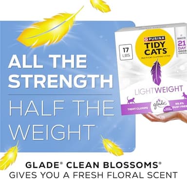 Purina Tidy Cats LightWeight With Glade Clean Blossoms Multi-Cat, Clumping, Low Dust, Scented Cat litter - 17 lb. Box - Image 4