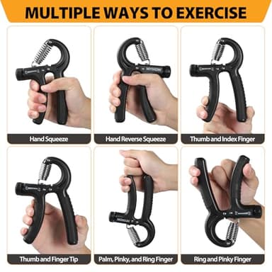 NIYIKOW 2 Pack Grip Strength Trainer, Hand Grip Strengthener, Adjustable Resistance 22-132Lbs (10-60kg), Forearm Strengthener, Perfect for Musicians Athletes - Carbon Black - Image 3