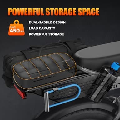 Jasion RetroVolt Electric Bike, 1500W Peak Motor up to 30MPH, 624WH Removable Battery, 70Miles Max Range (PAS1), Full Suspension, 20'' Fat Tire All Terrain Retro Style Electric Bike for Adults - Image 6