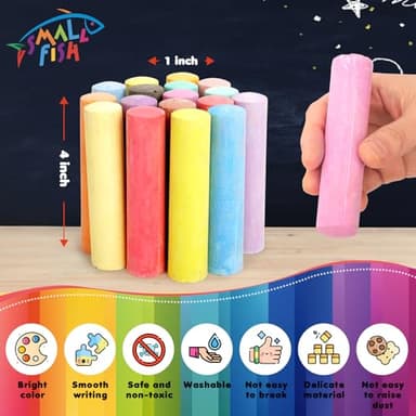 200PCS Washable Sidewalk Chalks Set in 20 Colors: Jumbo Drawing Chalk for Kids Outdoor Art, Non-Toxic Dustless Colored Giant Box Chalkboard Chalk for Toddler Painting on Blackboard, Playground, Party - Image 3