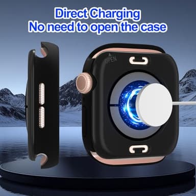 YIJDACASE 3 in 1 Waterproof Case for Apple Watch Screen Protector 46mm Series 10/Series 11,with Tempered Glass,[360° Protective Front and Back] PC Bumper Face Cover Compatible iWatch Accessories - Image 4