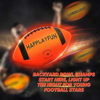 Light Up Football Gifts for Boys 8-12: LED Youth Glow in the Dark Footballs Size 6 Kids Games Cool Toys 8-13, Sports and Outdoor Birthday Gifts for 6 7 9 10 11 12 13 Year Old Boy Girl Teens - Image 5