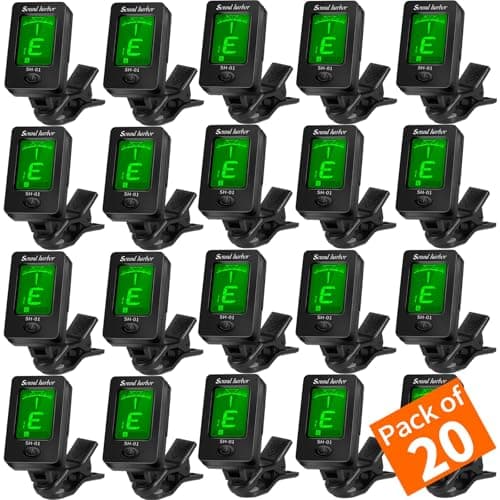 Guitar Tuner Clip On Ukulele Tuner 20 Pack for All Instruments Guitar Bass Ukulele Violin banjo Tuner - Image 1