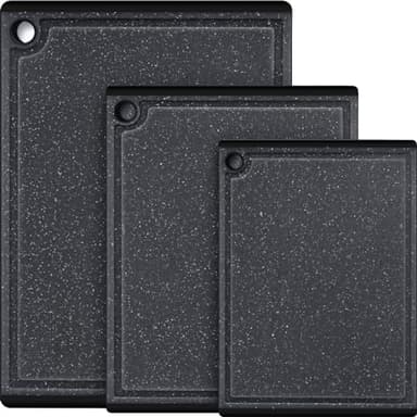 Plastic Cutting Boards for Kitchen, 3-Piece Large Cutting Board Set Dishwasher Safe Chopping Boards with Non-slip Feet and Juice Grooves, Kikcoin - Image 1