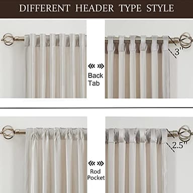 100% Blackout Ivory Off White Velvet Curtains 96 inch Long for Living Room,Set of 2 Panels Liner Rod Pocket Back Tab Thermal Window Drapes Room Darkening Heavy Decorative Curtains for Bedroom - Image 2