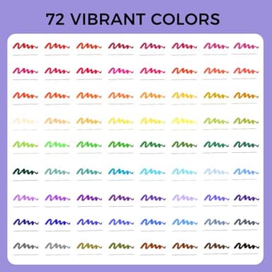 Artecho 72 Colors Markers for Adult Coloring Books No Bleeding, Dual Tip Markers for School, Fine and Brush Tip for Adults Coloring Books, Calligraphy, Drawing, Sketching - Image 2