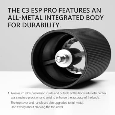 TIMEMORE Chestnut C3 ESP Pro Manual Coffee Grinder, Stainless Steel S2C Conical Burr Hand Coffee Grinder with Foldable Handle, Adjustable Grind Setting for Espresso and Pour Over - Black - Image 2