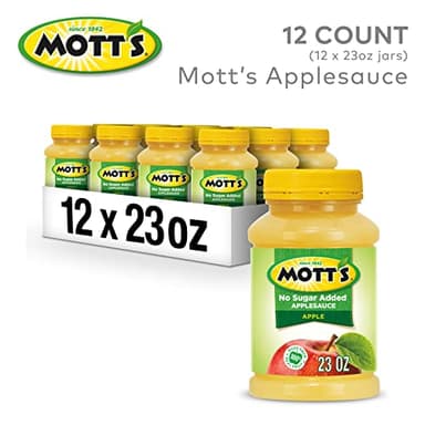 Mott's No Sugar Added Applesauce, 23 Oz Jar (Pack Of 12), Good Source Of Vitamin C, No Artificial Flavors - Image 4